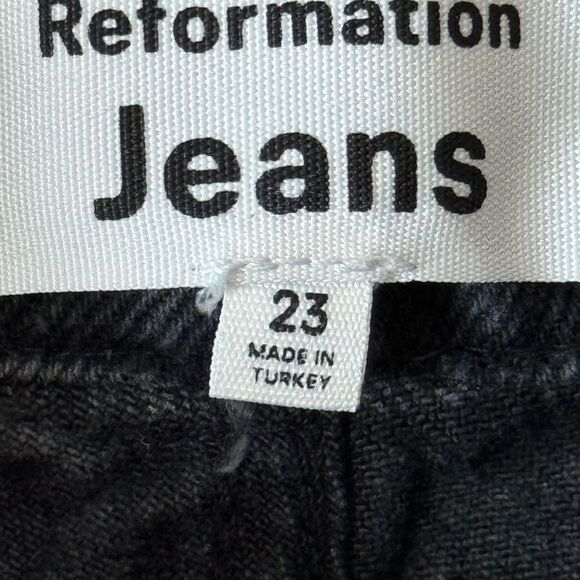Reformation Cynthia High Rise Destroyed Straight Leg Jeans In Lagoon Sz 23 - Picture 3 of 10